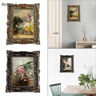 Devoko Picture Frame 5x7 Vintage Style Oil Painting Frame Carved Desktop and Wall Hanging Photo Hold