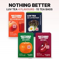 NOTHING BETTER Luv Tea Korean Tea Bags 15T | Red Bean Pumpkin Lemon Green Tea Peach Rooibos Tea | He