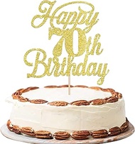1 Pack Cake Decoration 70th Birthday Cake Topper Glitter Cheers on 70 Years Old Happy 70th Birthday