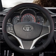 Microfiber Leather Car Steering Wheel Cover For Toyota Yaris Vios 2014 2015 2016 2017 2018 Auto Acce