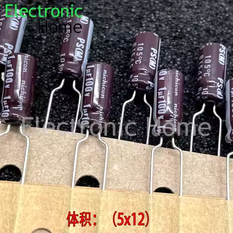 20PCS/LOT Nichicon PS PW 1uf 100v 100v1uf high-frequency electrolytic capacitor 5x12MM from Japan