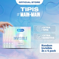 Durex Invisible Kondom Super Tipis Kondom Aman Pria 2s (4 pcs) - Condom with Lubricant