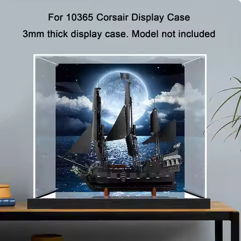 Acrylic Display Case for Lego 10365 Corsair Black Pearl Model, Transparent Dust-Proof Case,Display B