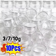 3/7/10g Plastic Cosmetics Makeup Empty Box Mini Transparent Food Sample Jars with Lids Empty Jewelry