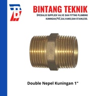 Double Nepel (Nipple) kuningan ukuran 1 inch | Perlengkapan Saluran Air