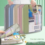 Huajie Document Bag Transparent File Bag Student Handbag Book Bag Test Bag  Beg Dokumen Huajie Beg F