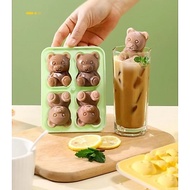 READY 4 Grid Bear Silicone Mold 4D Silicone Mold Jelly Ice Cube Chocolate x