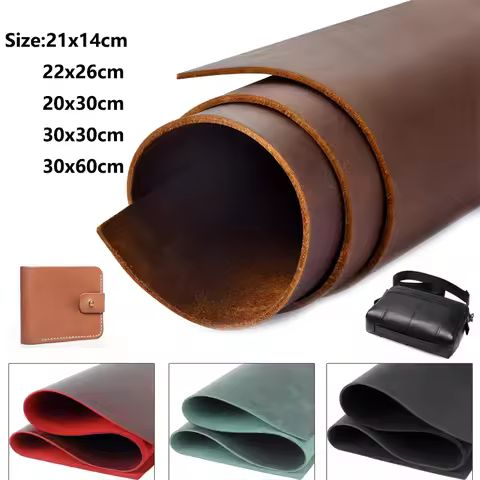 1pcs 21x14cm/20x30cm/30x30cm Leather Sheet for Leather Craft Crazy Horse Leather for DIY Crafts Wall