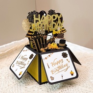 3d stereo box black birthday card happy birthday c 3d 3D box black happy Birthday card happy Birthda