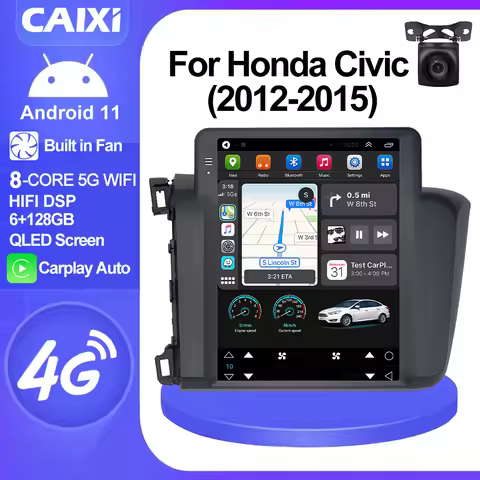 CAIXI GX9 For Honda Civic 2012- 2015 2 din Android 11 Auto Radio Car Radio Multimedia Carplay Stereo