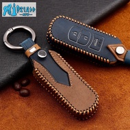 Genuine Leather Car Key Case Cover Keychain For Mazda 2 3 6 CX3 CX5 CX7 CX8 CX9 MX5 GT Smart Remote 