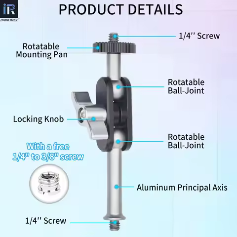 INNOREL ME-1 Universal Magic Arm with Dual Ball Head for Tripod Cellphone Holder Articulating Magic 