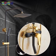 Bathroom Shower Set SDSN Black Gold Shower System Quality Brass Shower Set ABS Shower Head Brass Sho
