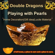 SG [Wealth Enters the Home] Double Dragons Playing with Pearl Ingot Small Exquisite Dragon Glaze Beads93696SG