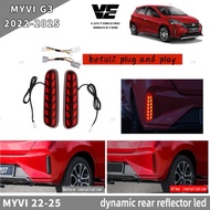 perodua MYVI mg3 2022-2025 dynamic style rear bumper reflector led light accessories skhongauto