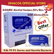 ASSURE Medical Disposable Alcohol Wipes, 20x20cm, 50pcs/Box