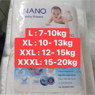 Nano diapers of all sizes, 100m L, 100m XL, 100m XXL, 100m 3XL