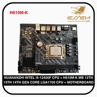HUANANZHI INTEL i5-12400F CPU + H610M-K MB 12TH 13TH 14TH GEN CORE LGA1700 CPU + MOTHERBOARD