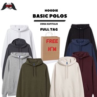 (3.3) Hoodie Jacket Basic Plain HM Black Drak Grey Navy Maroon Army Cream White FREE Paper Bag Full 