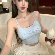 Sanrio Hello Kitty Tanks Camis Women Y2k Summer Sleeveless Crop Top with Diamonds Girl Cute Casual V