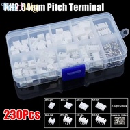 PEARLTH 230Pcs 2.54mm Pitch Terminal, XH2.54 Male And Female Pin Connector,  Housing Kit 4 Value 2p 