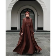 Haneen Drees Gamis Abaya Wanita Bahan Ceruty Babydoll Aksen Payet  Ukuran S M L XL Simple Elegant Te