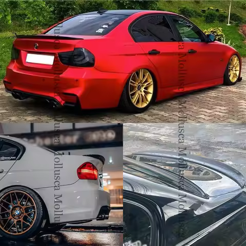 For BMW 3 Series E90 4Door/E90 M3 P Style Carbon fiber Rear Spoiler Trunk wing 2004-2011 FRP honeyco