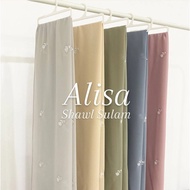 ALISA Shawl Sulam - Shawl Chiffon Sulam Bunga Minimalis Instant Shawl Heavy Chiffon Embroidery ILYAN