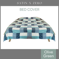 SatinxZero BED COVER ผ้าคลุมเตียง ขนาด 98"x98" (Olive Green)