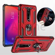 Shockproof Armor Phone Case For Xiaomi Mi9T Mi9 Mi 9T CC 9E SE CC9 Pro A3 Lite Note 10 Pro Redmi K20 Pro K30 Case ，Luxury Rugged Magnetic Metal Ring Kickstand Hard PC + TPU Protective Case