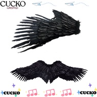 CUCKO Angel Wings, Unisex Lightweight Black Devil Wings, Foldable Realistic White Swallow Wings