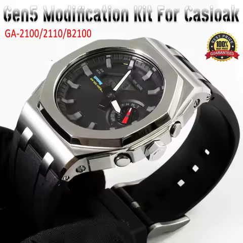 Gen5 NEW Mod Kit For Casioak GA2100 GAB2100 Stainless Steel Metal Bezel Rubber Metal Strap for Casio