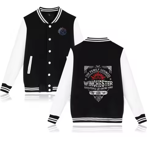 Supernatural Winchester Sam Dean Baseball Jacket Men Women Jacket Harajuku Baseball Jacket Boys Girl