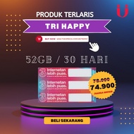 Voucher Tri Happy 52GB / 30 Hari