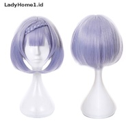 Ladyhome Wig / Rambut Palsu Pendek Warna Ungu Muda Untuk Cosplay /