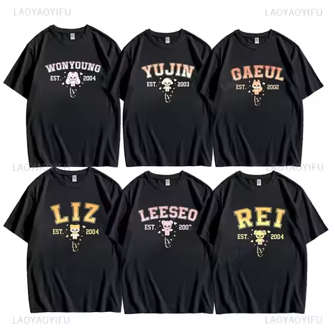 Kawaii Clothes Kpop IVE Member Shirt IVE Show What I Have The 1st World Tour Tee Cartoon Graphic Cot