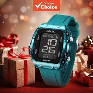 SMAEL Square Dial Men Watch waterproof 5Bar Alarm Shock Resistant Digital Wristwatch for Men
