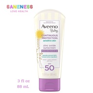 Aveeno Baby Continuous Protection® Sensitive Skin Zinc Oxide Sunscreen SPF 50 (88 ml) ครีมกันแดด