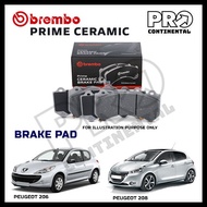 GENUINE BREMBO PRIME CERAMIC PEUGEOT 206 PEUGEOT 208 FRONT REAR BRAKE PAD