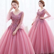 5 Colour Emcee Full Dress Banquet Dinner Dress Formal Evening Dress Pregnant Ballgown Bridesmaid Wed
