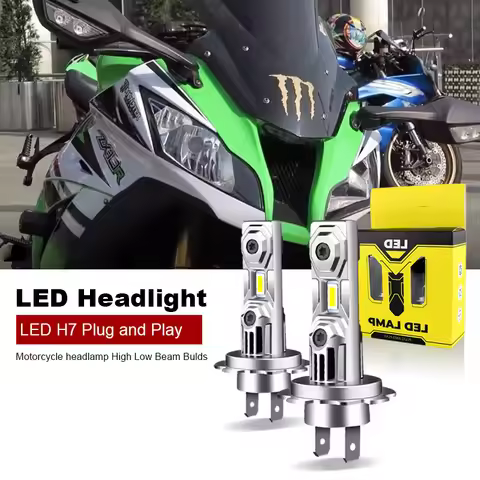 2PCS Motorcycle H7 LED Headlight FOR Kawasaki ZX10 ZX10R 2011-2015 2016 2017 2018 2019 2020 Kit Bulb