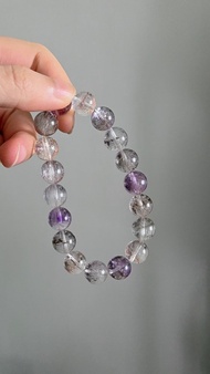 精品 稀有大顆粒超七金草莓毒液彼岸花 水晶手鏈手串 11MM 全面