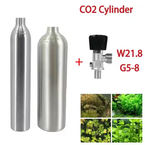 Fish Tank CO2 Cylinder 0.6L 1L CO2 Explosion-proof Oxygen Filled Generator Aquarium Aluminum alloy H