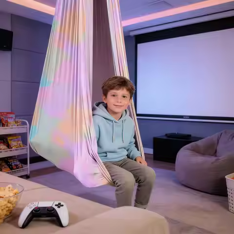 Indoor Swing Elastic Cuddle Chair Indoor Outdoor Sensory Swing For Playroom Bedroom Living Room Play