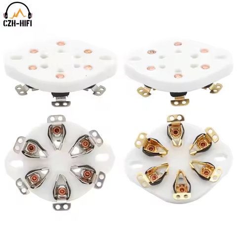 6pin U6A Tube Socket Ceramic Valve Base Power Lamp Jack For RK34 VT57 2A5 6C6 1265 Chassis Bottom Mo