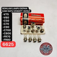 1-FOOT HEADLIGHT BULB ONE 25WATT 6VOLT V75, V80, C70, C700, C800, FR70, FR80 STANLEE 6625