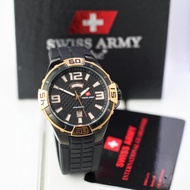 Jam tangan Swiss army 1130 Tali Karet Rs gold Original Pria