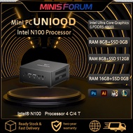 Minisforum Mini PC UN100D Intel N100 Processor(4C/4T) Support Intel Hypercore Graphics Support PD po