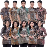 Couple Baju Batik / Baju Batik Terbaru / Blouse Batik Kancing / Blouse