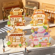 Mr. Paper 3D Hard Card Landscape Sticker  Healing coffee baking Cake Shop Scene Stickers DIY greetin